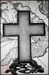 Christ With Cross Pen and Ink... Music